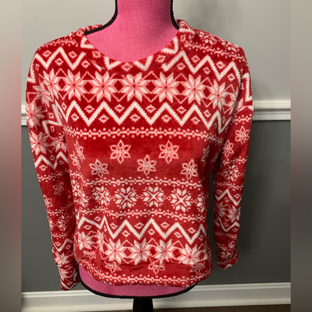 Pink Rose Christmas Pj Top New